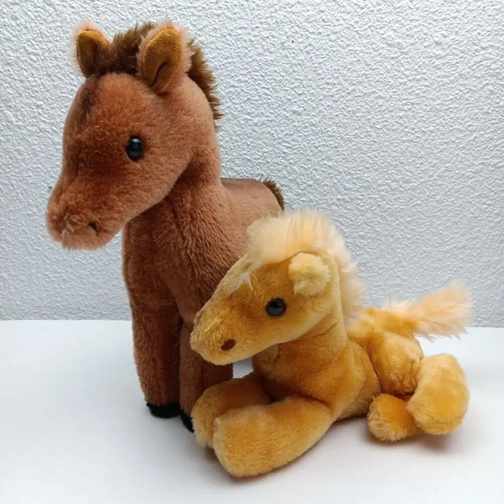 Dakin 1975 Charlie Horse & 1978 Golden Laying Colt  Plush Stuffed Animals Lot